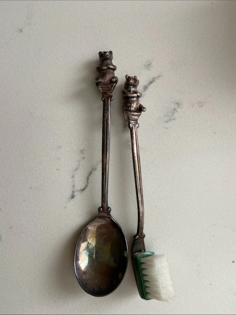 Vintage Nieuwpoort 90 Bear Spoon Brush Vanity Set Holland